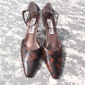 sz6 BROWN ANIMAL PRINT STEFANI WOMEN'S 3" HIGH HEEL SHOES KD 6620